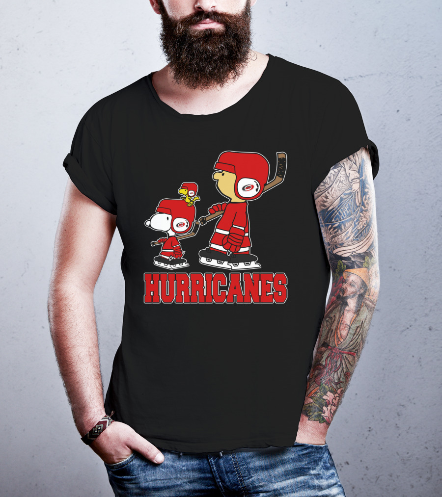 Snoopy Woodstock And Carolina Hurricanes Ice Hockey Fan Hurricanes T-Shirt