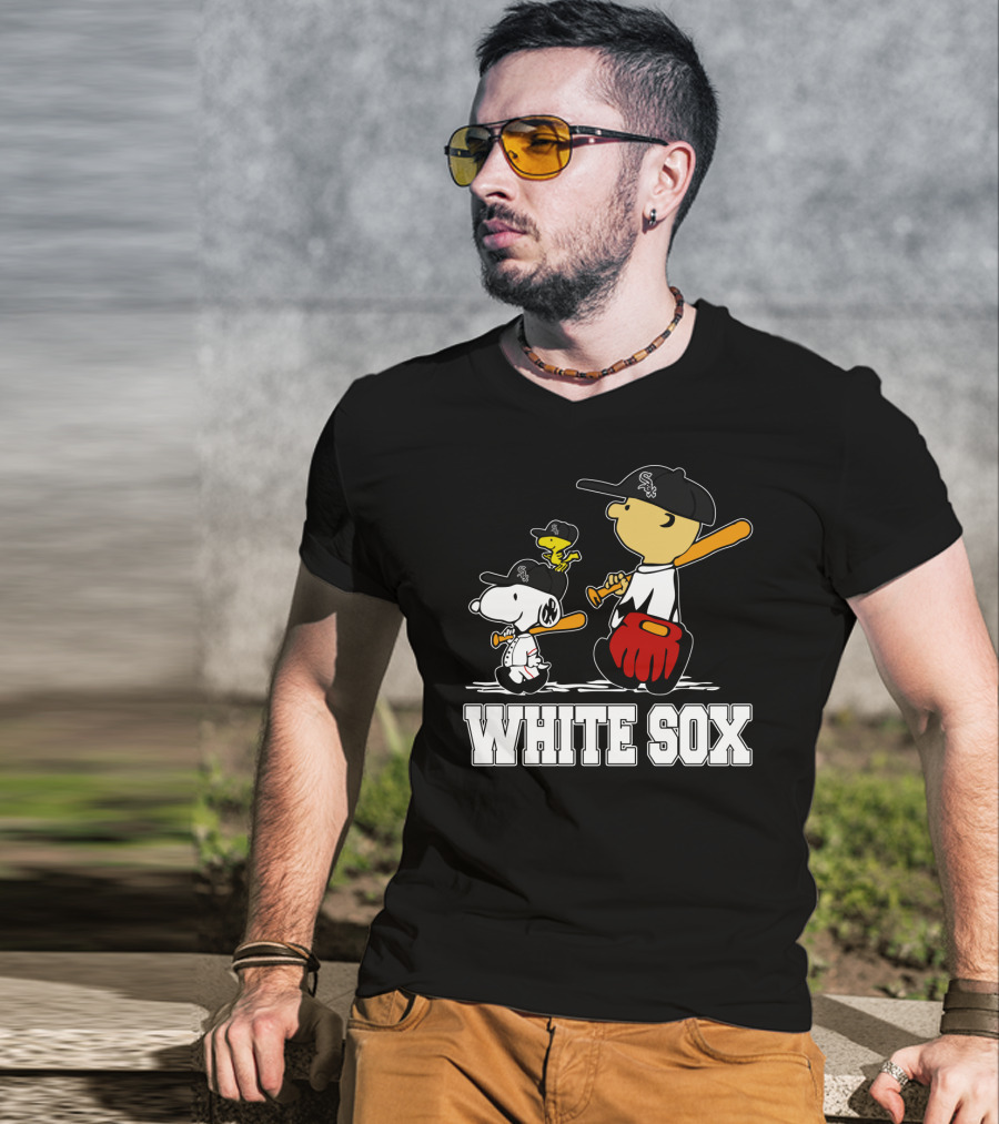 Snoopy Woodstock White Sox Fans T-Shirt