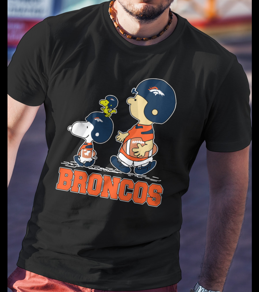 Snoopy And Broncos Football Fans Team Spirit T-Shirt
