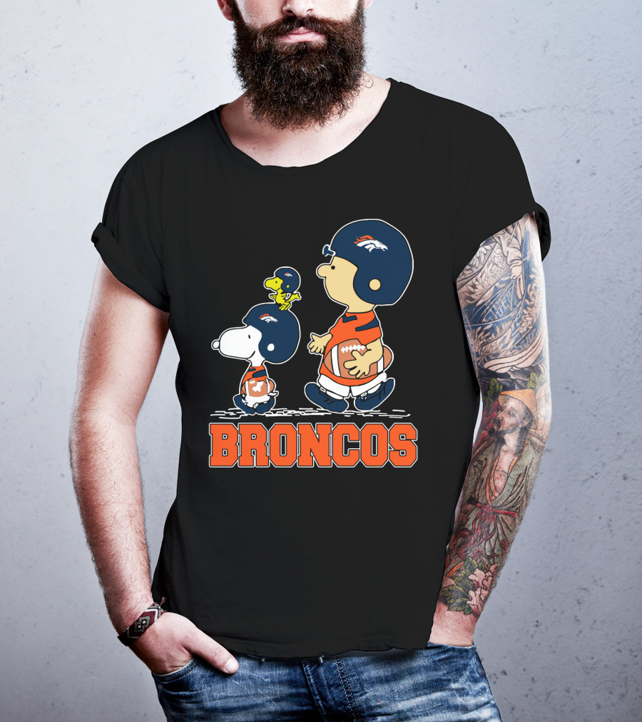 Snoopy And Broncos Football Fans Team Spirit T-Shirt