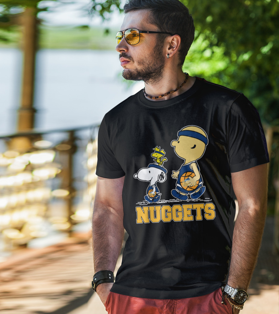 Snoopy Woodstock And Nuggets Basketball Fans T-Shirt