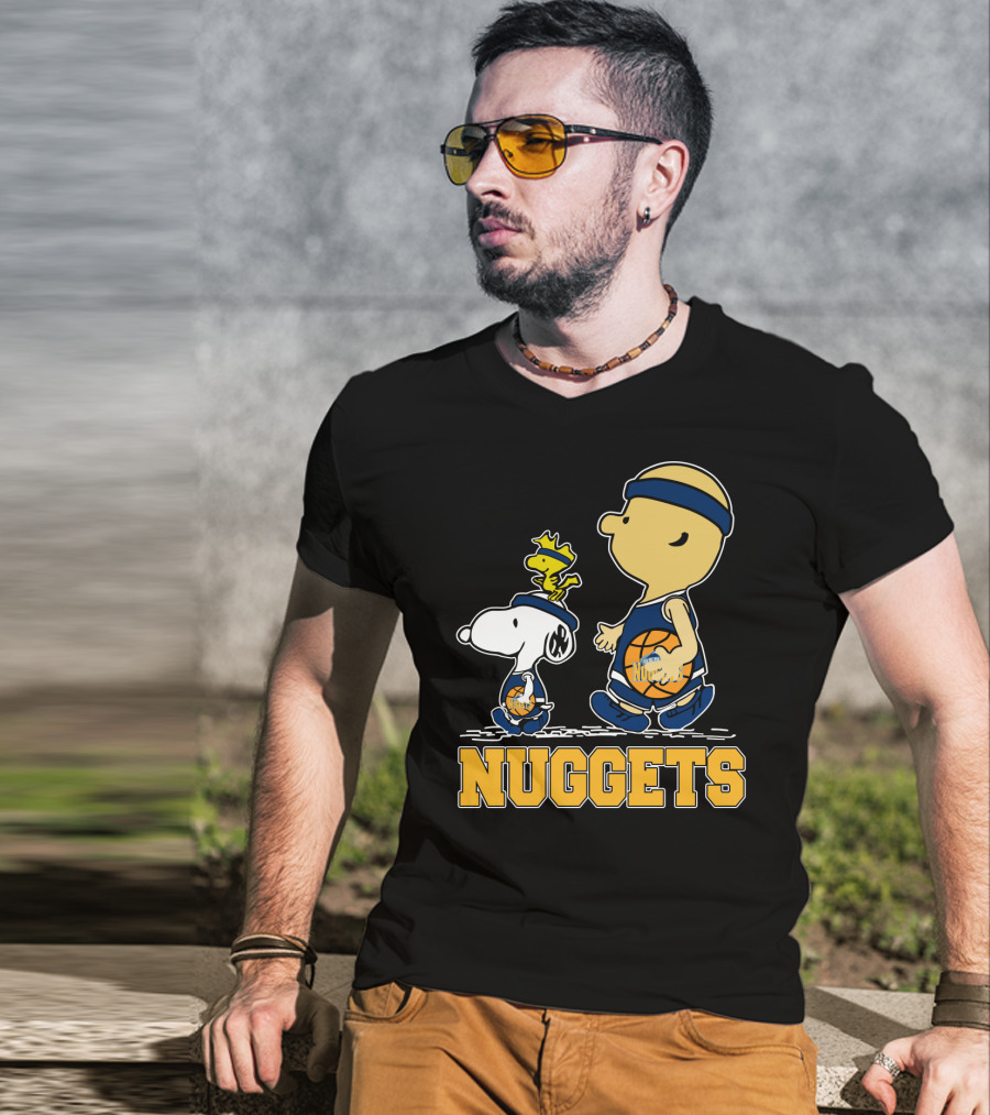 Snoopy Woodstock And Nuggets Basketball Fans T-Shirt