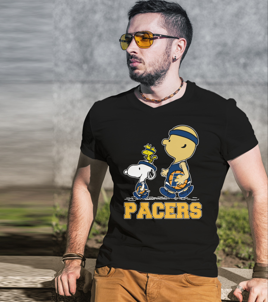 Snoopy And Woodstock Pacers Basketball Fans T-Shirt
