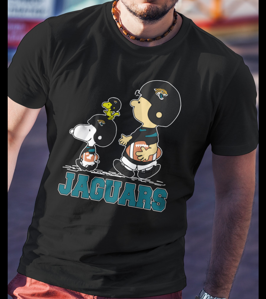 Snoopy Woodstock Jaguars Football Fans Peanuts Jacksonville T-Shirt