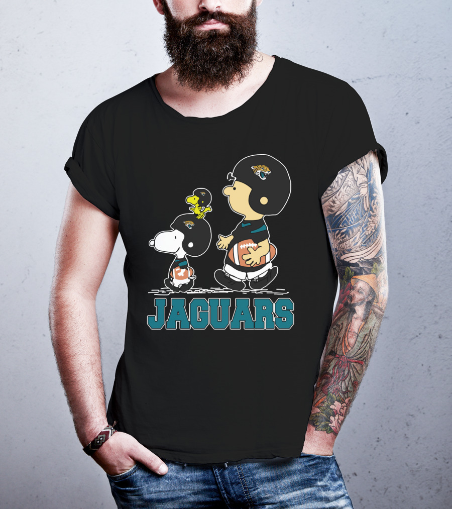 Snoopy Woodstock Jaguars Football Fans Peanuts Jacksonville T-Shirt