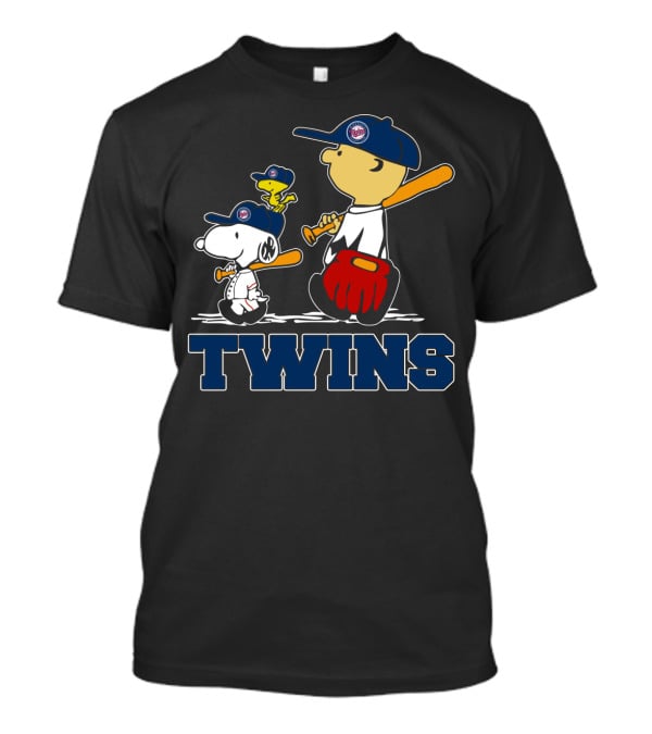 Snoopy And Woodstock With Twins Baseball Fans T-Shirt