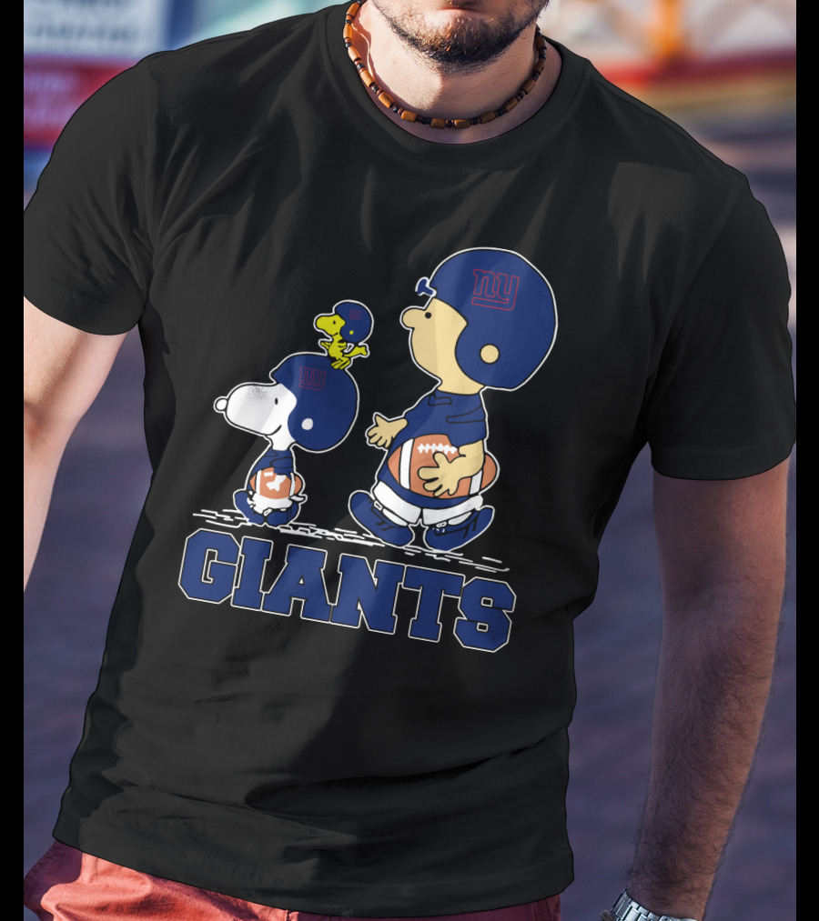 Snoopy Woodstock New York Giants Football Fans T-Shirt
