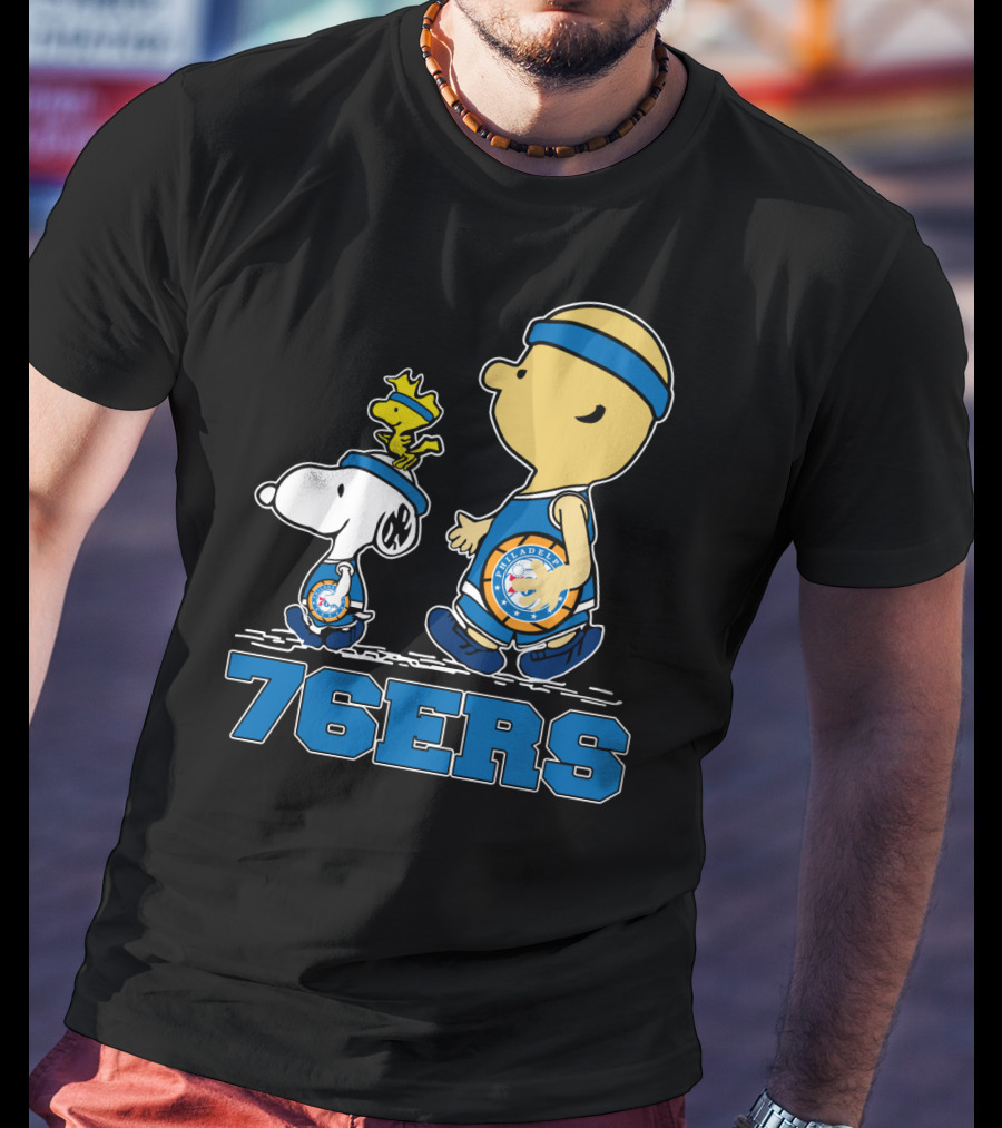 Philadelphia 76ers Snoopy Fans With Basketball T-Shirt
