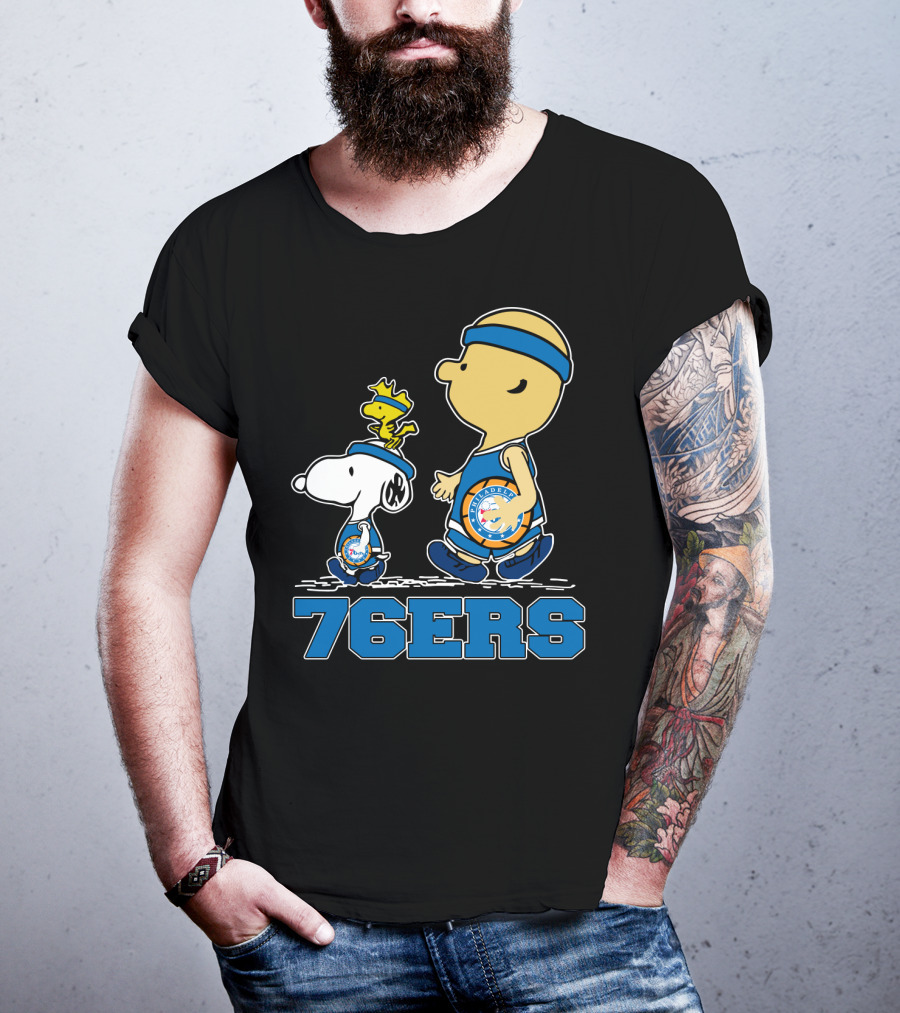 Philadelphia 76ers Snoopy Fans With Basketball T-Shirt
