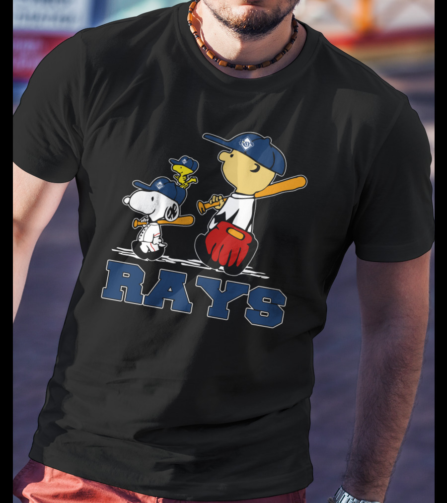 Snoopy Woodstock Charlie Brown Tampa Bay Rays Fans T-Shirt