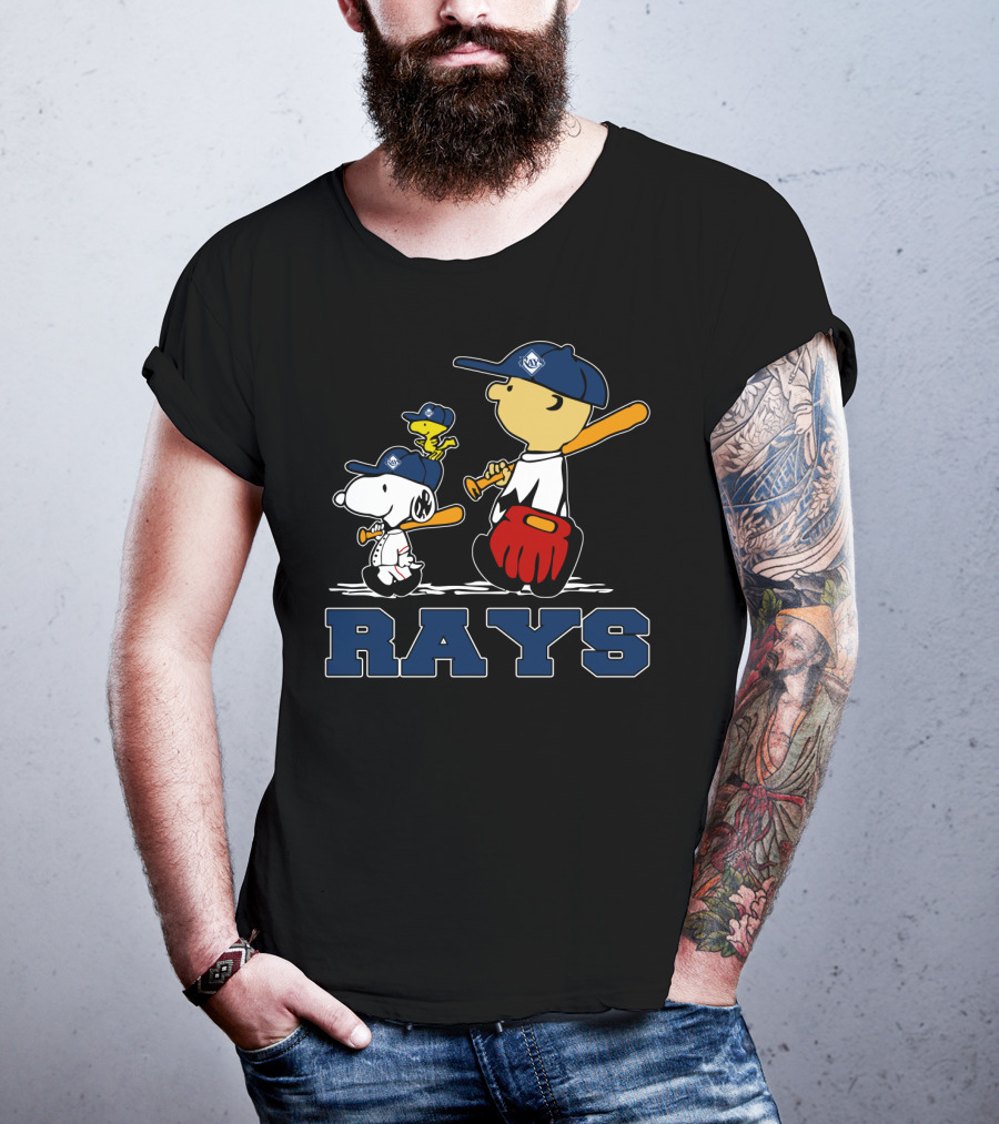 Snoopy Woodstock Charlie Brown Tampa Bay Rays Fans T-Shirt