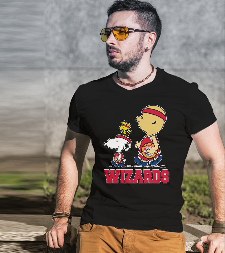 Wizards Snoopy And Woodstock With Basketball Team T-Shirt