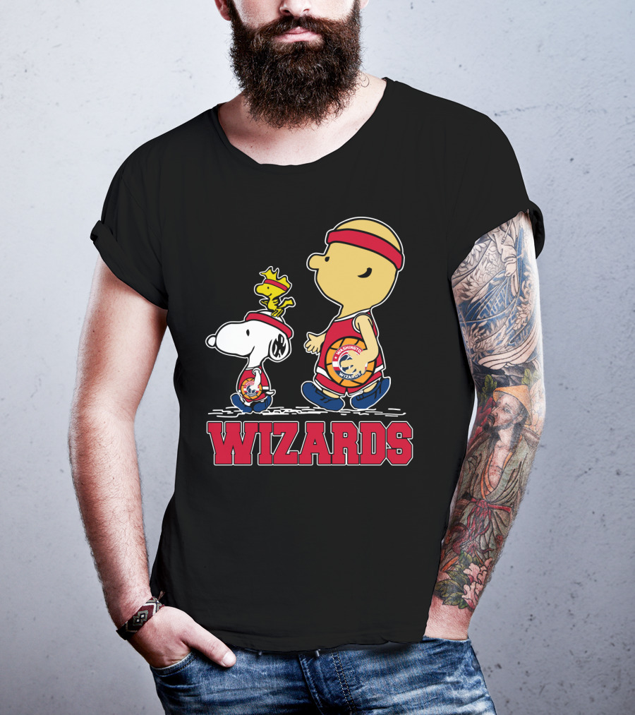 Wizards Snoopy And Woodstock With Basketball Team T-Shirt