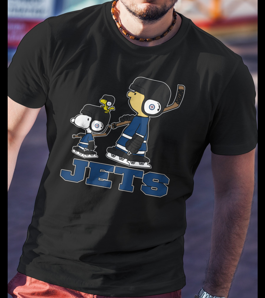 Snoopy And Woodstock Winnipeg Jets Hockey Fans T-Shirt