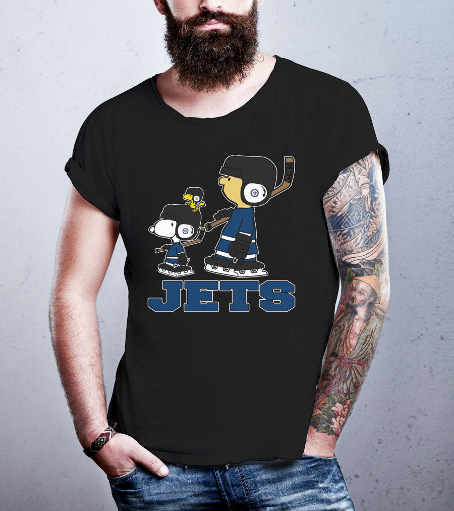 Snoopy And Woodstock Winnipeg Jets Hockey Fans T-Shirt
