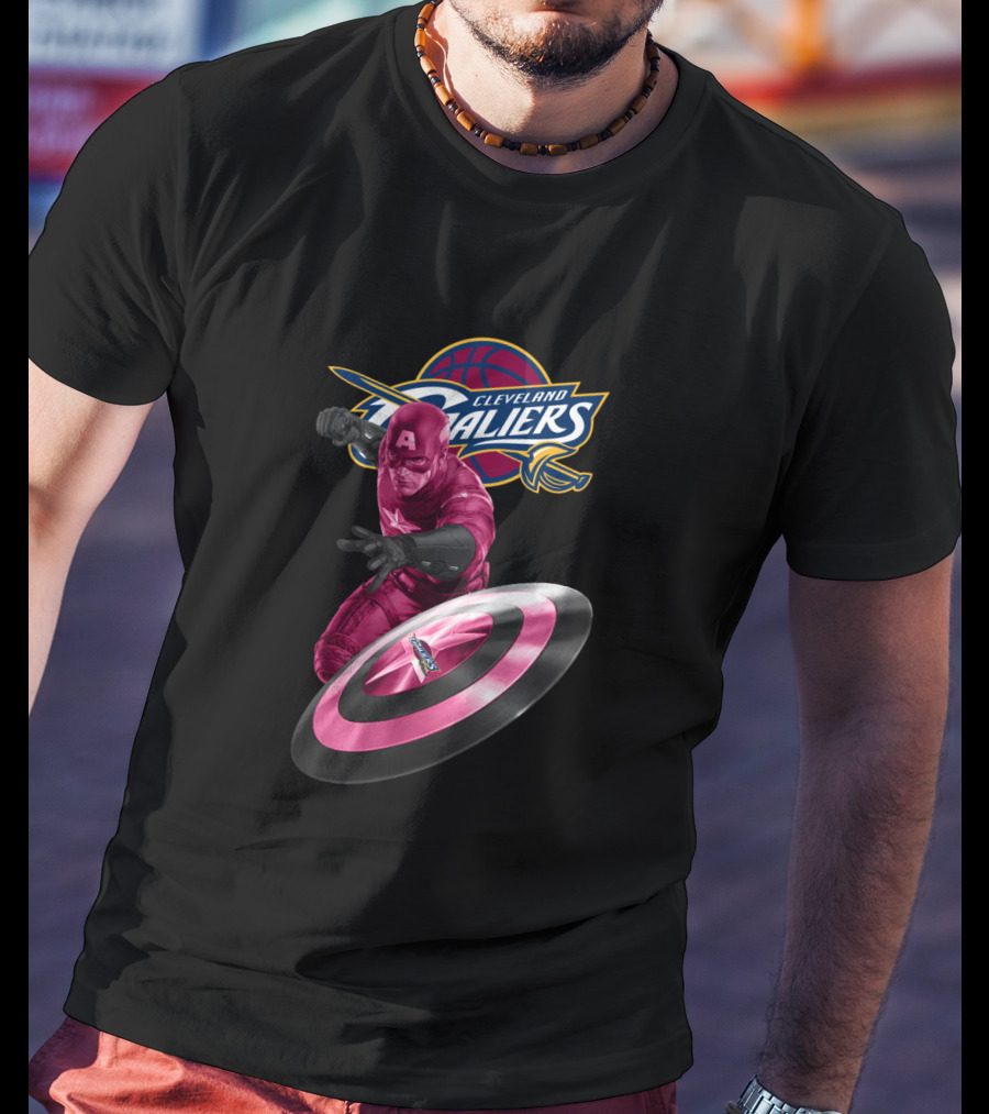 Cleveland Cavaliers Captain America Crossover Shield T-Shirt
