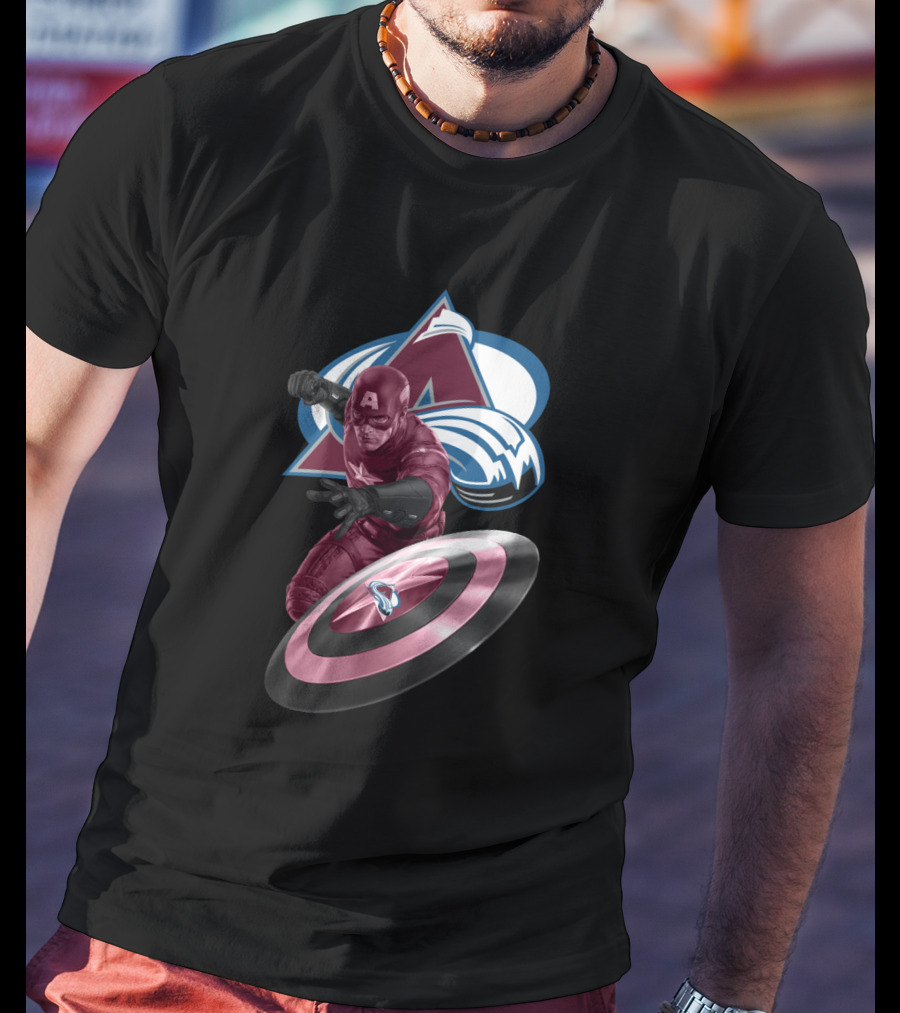 Captain America Colorado Avalanche Crossover T-Shirt