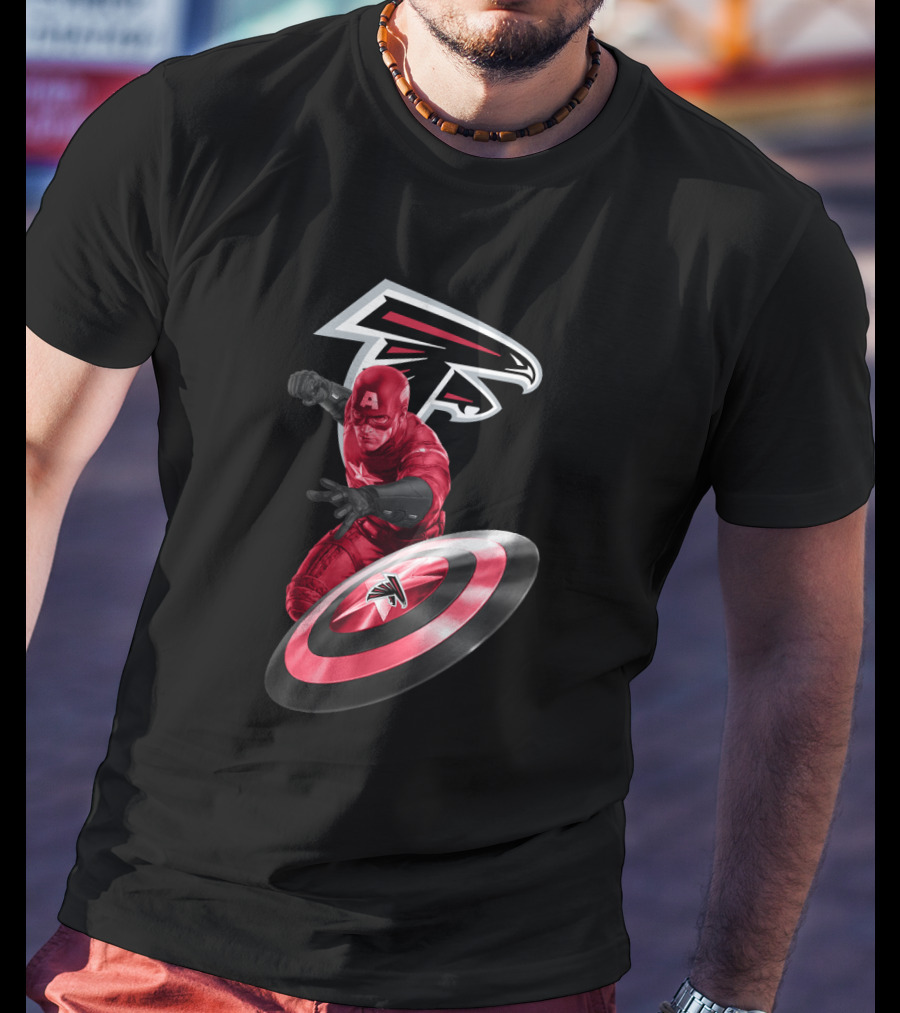 Atlanta Falcons Captain America Shield Fan Collaboration T-Shirt