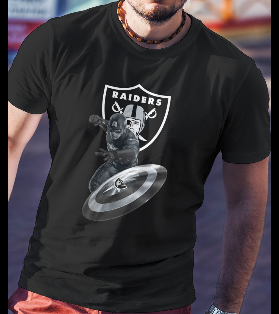 Raiders Captain America Crossover Fan Favorite T-Shirt