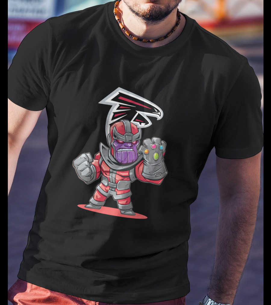 Thanos Atlanta Falcons Infinity Gauntlet Logo Mashup T-Shirt