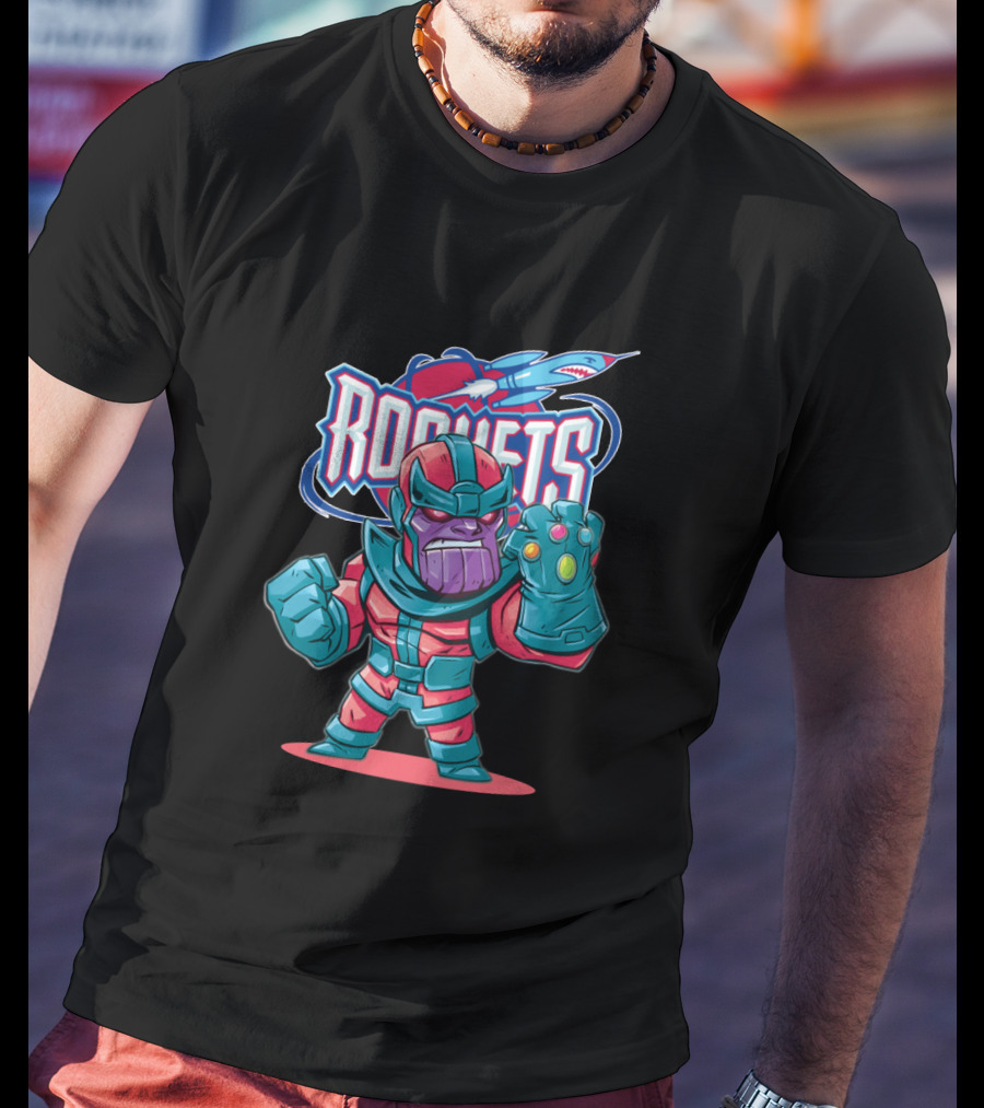 Thanos Rocket Houston Basketball Crossover T-Shirt