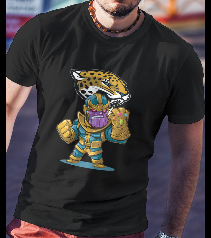 Thanos Infinity Gauntlet Meets Jacksonville Jaguars Fans Celebrate Team Pride T-Shirt