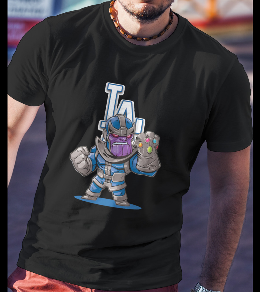 Thanos Infinity Gauntlet Los Angeles Dodgers Fans Avengers Mashup T-Shirt
