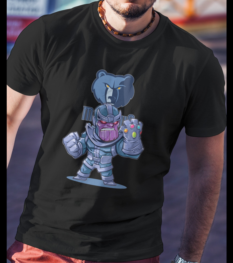 Thanos Grizzlies Infinity Gauntlet Fans Memphis Bear T-Shirt