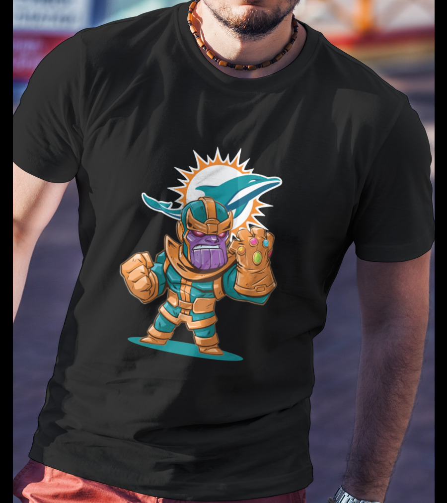 Thanos Miami Dolphins Logo Mashup T-Shirt