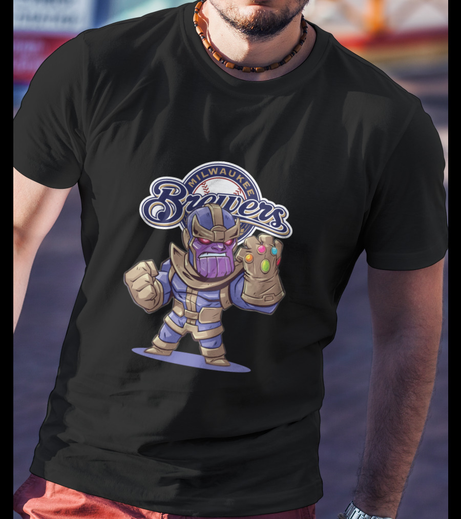 Milwaukee Brewers Thanos Infinity Gauntlet T-Shirt