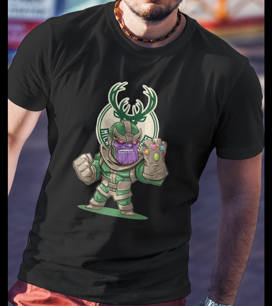 Thanos Milwaukee Bucks Crossover Fans Infinity Gauntlet T-Shirt