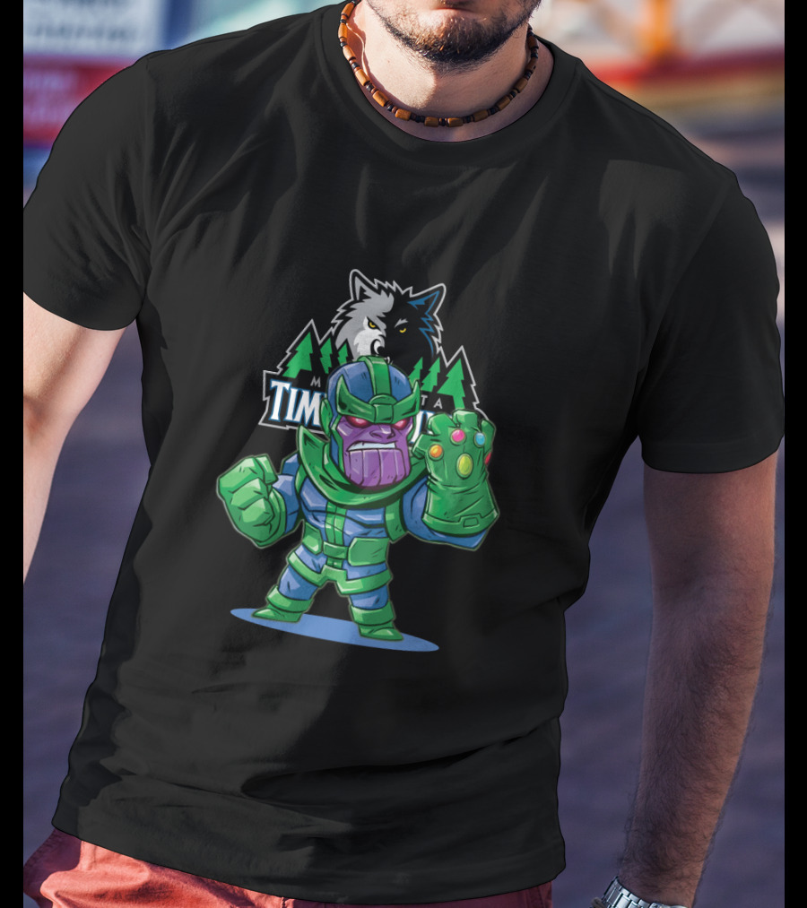 Thanos And Minnesota Timberwolves Logo Fusion Fandom T-Shirt
