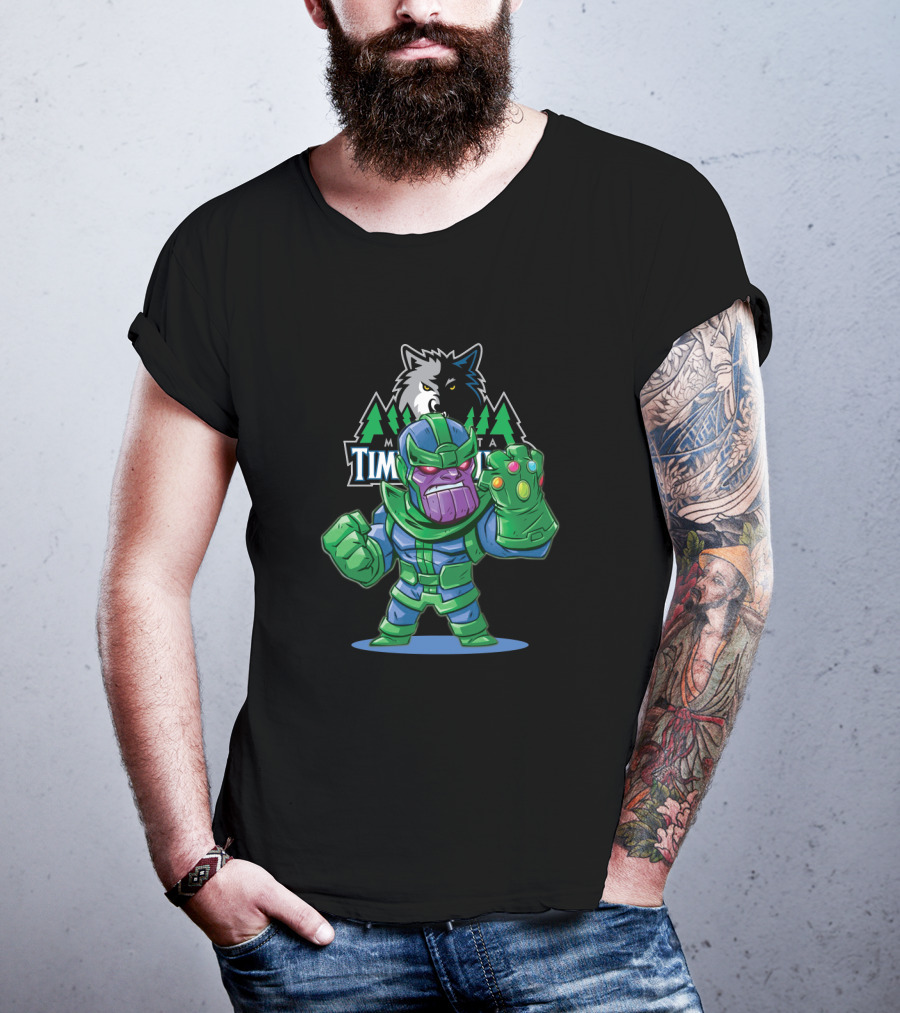 Thanos And Minnesota Timberwolves Logo Fusion Fandom T-Shirt