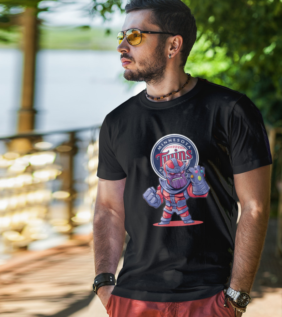 Minnesota Twins Thanos Baseball Fans Mashup T-Shirt