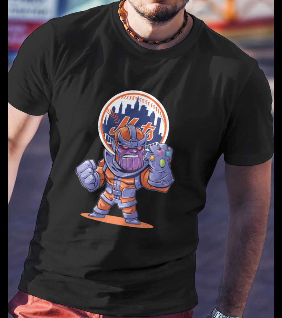Thanos Ny Mets Fans Infinity Gauntlet Baseball Crossover T-Shirt
