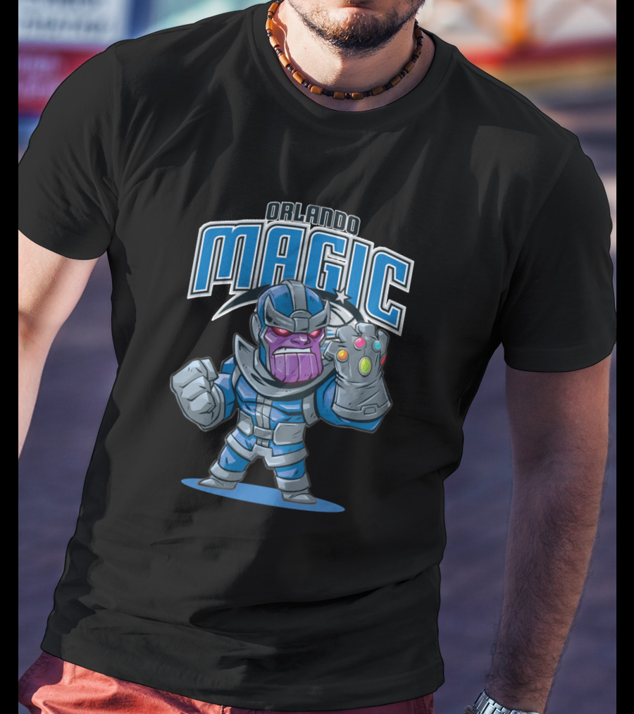 Orlando Magic Thanos Infinity Gauntlet Fan Crossover T-Shirt
