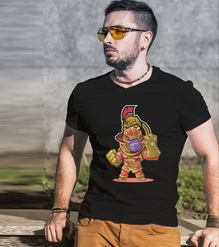 Thanos Meets Ottawa Senators Fans Crossover T-Shirt