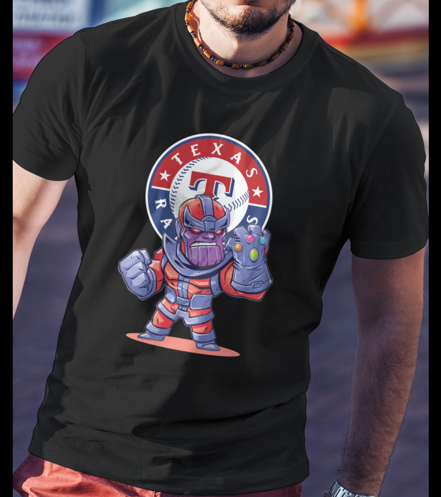 Texas Rangers Thanos Fan Art With Team T-Shirt