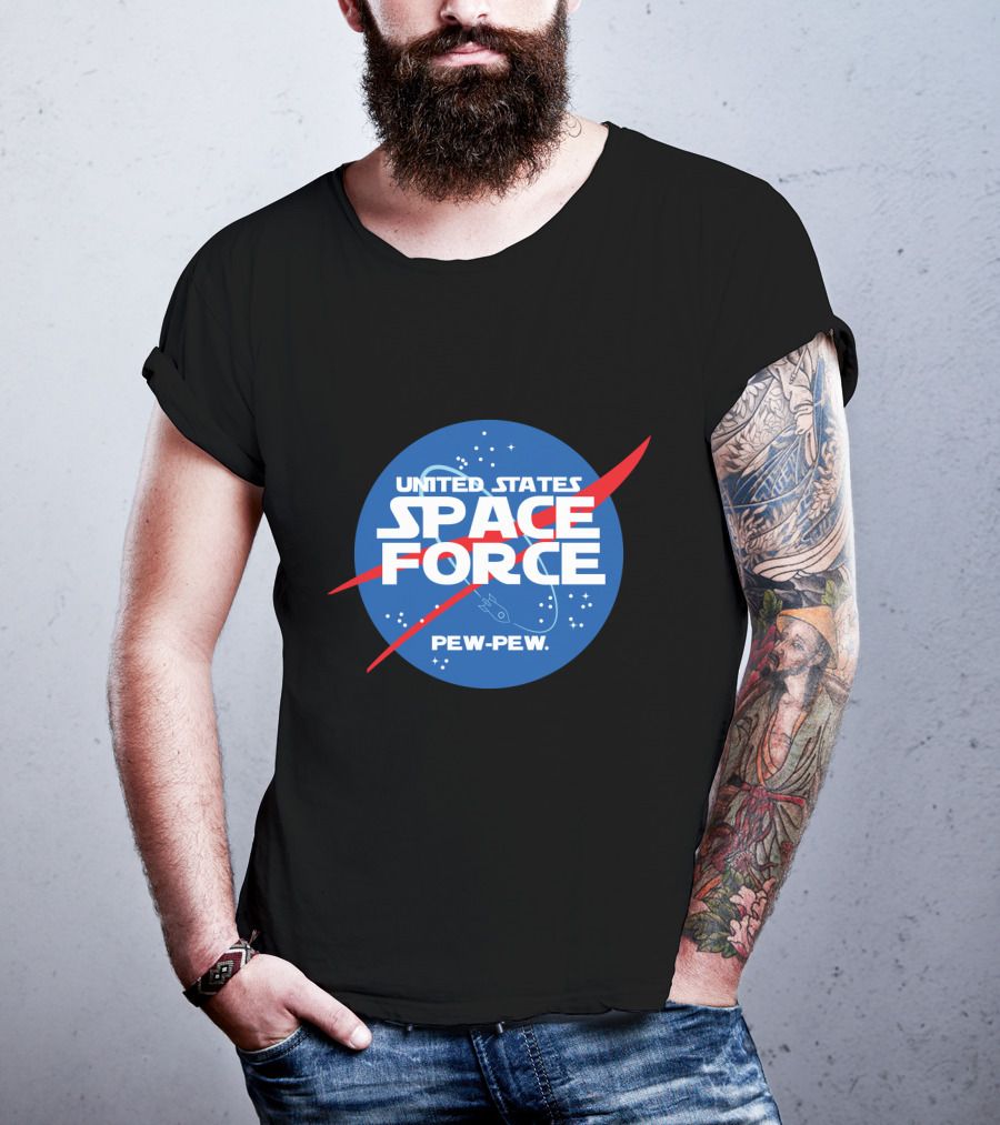 United States Space Force Pew Pew Parody NASA T-Shirt
