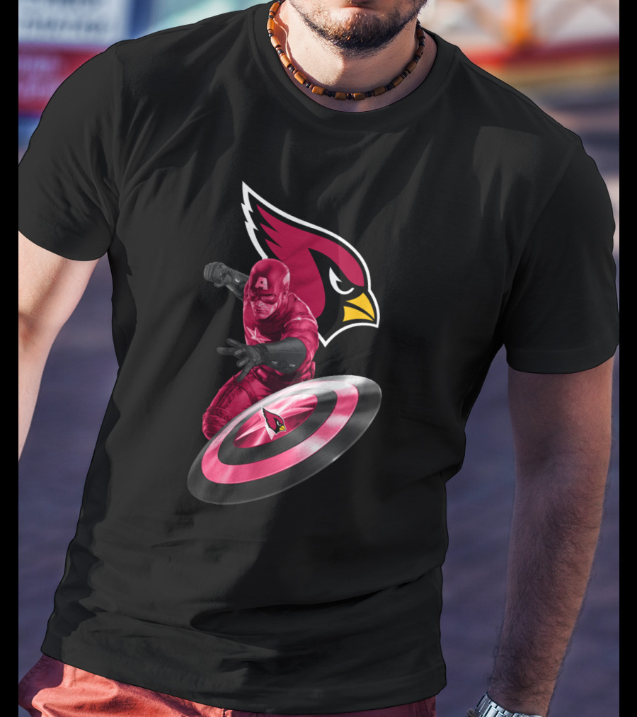 Arizona Cardinals Captain America Avengers Shield T-Shirt