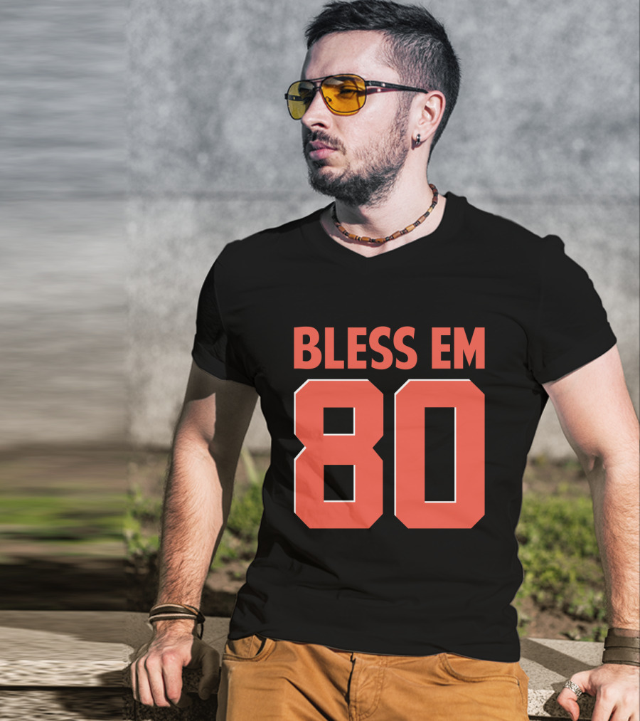 Bless Em 80 Cleveland Browns Football T-Shirt