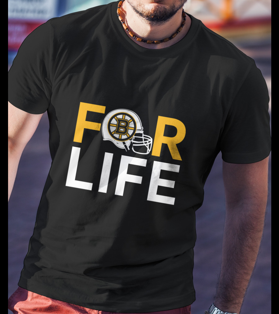 Boston Bruins Helmet Logo For Life Fans T-Shirt