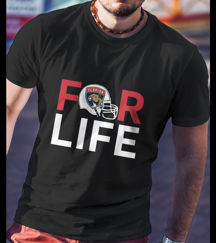 Florida Panthers For Life Football Helmet T-Shirt