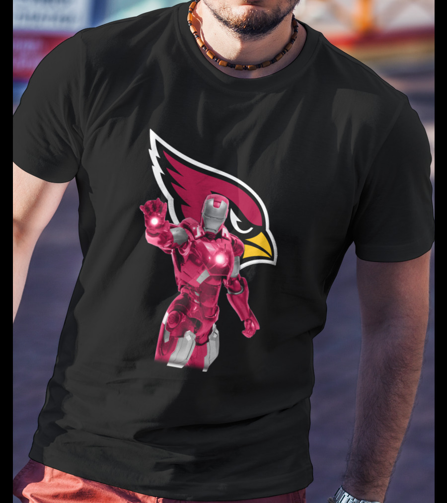 Iron Man Arizona Cardinals Fans Marvel Nfl Crossover T-Shirt