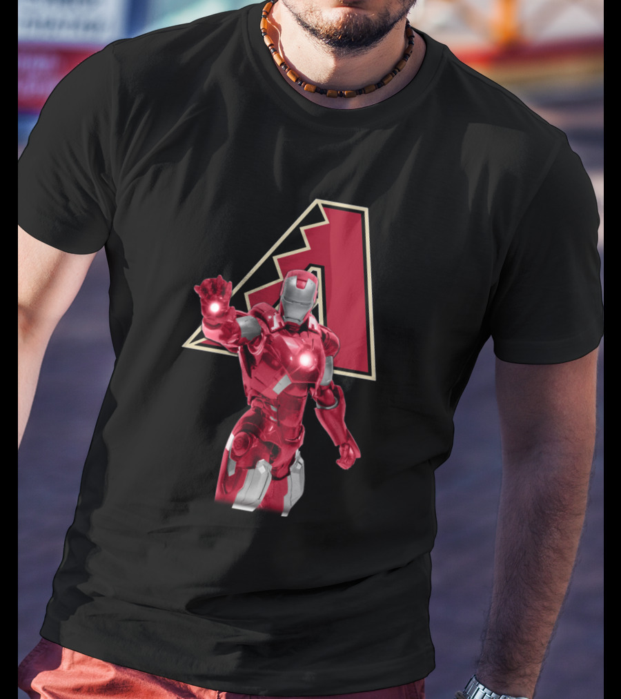 Iron Man Arizona Diamondbacks Marvel Baseball Crossover T-Shirt