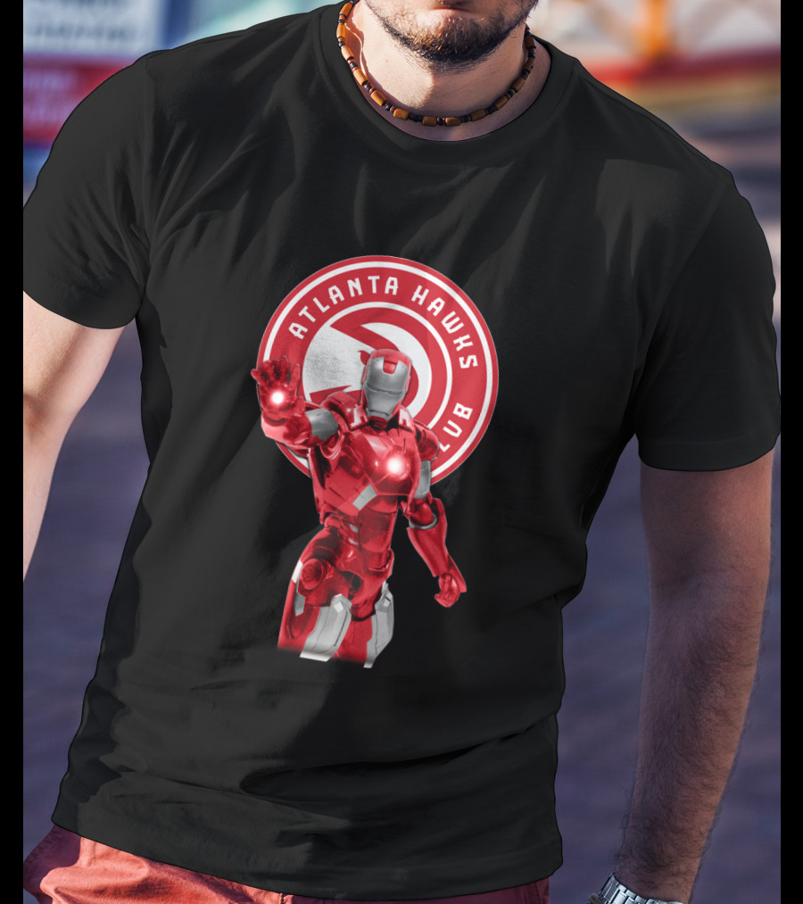 Iron Man Atlanta Hawks Basketball Fans T-Shirt