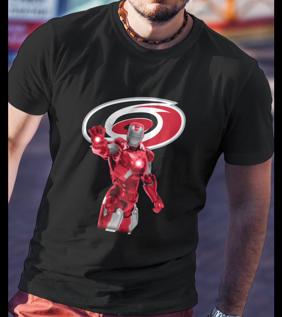 Iron Man Carolina Hurricanes Marvel NHL Crossover T-Shirt