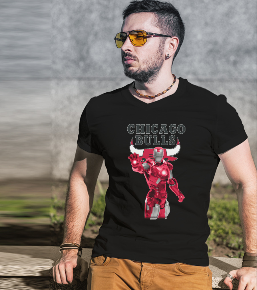 Chicago Bulls Iron Man Crossover For Fans T-Shirt