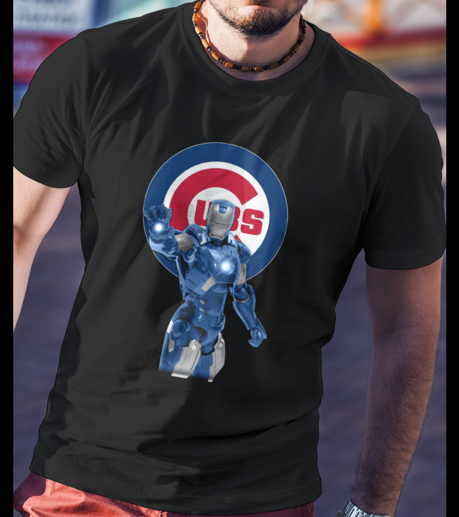 Chicago Cubs Iron Man Crossover Marvel Merchandise T-Shirt