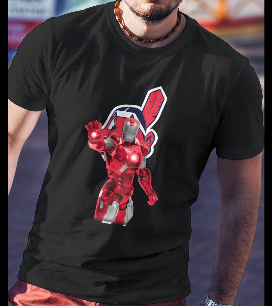Iron Man Cleveland Indians Chief Wahoo Collaboration T-Shirt